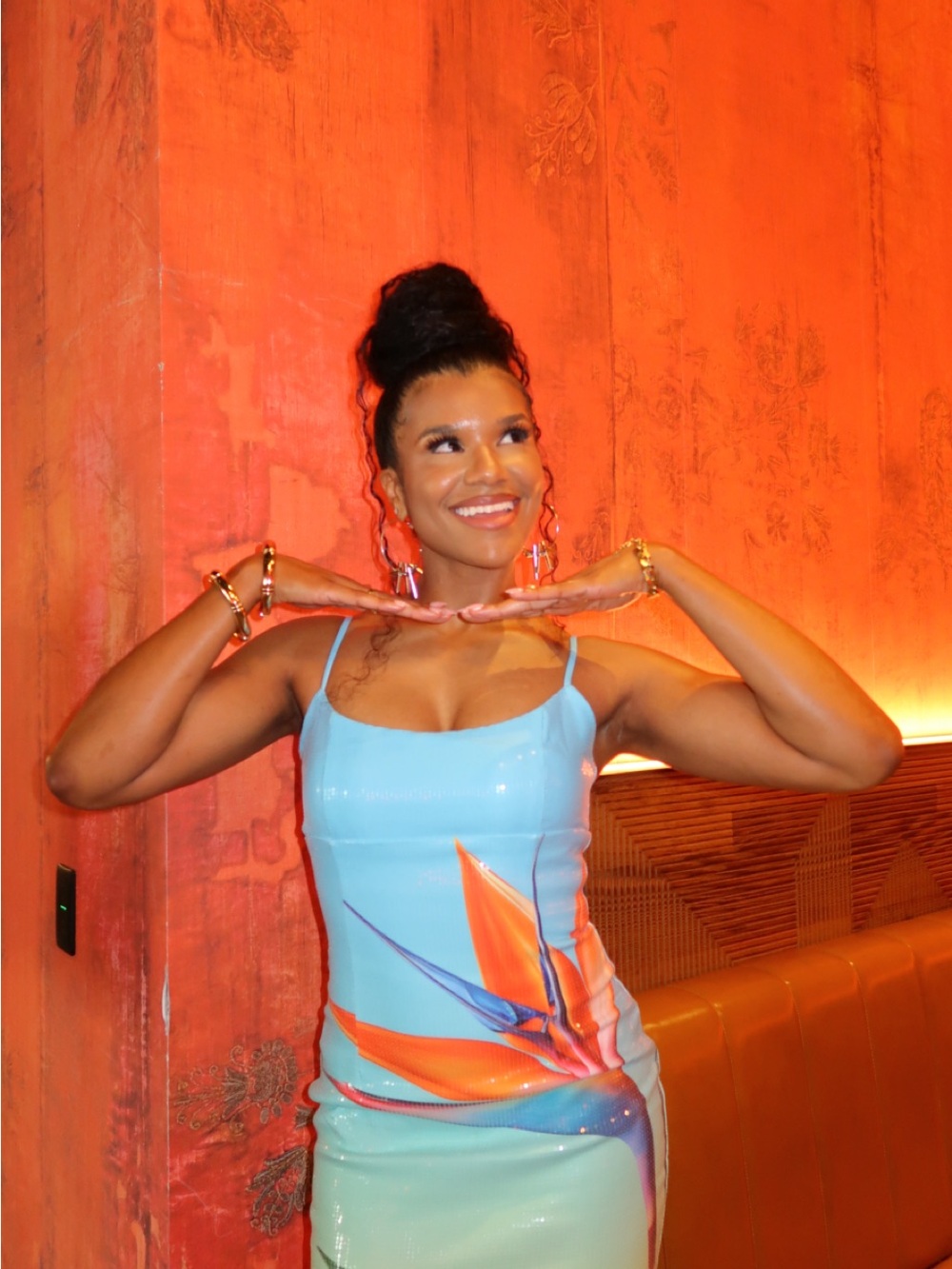 REVOLVE Tropical Ombre Slip Maxi Dress in Blue and Orange - Picture 5 of 5